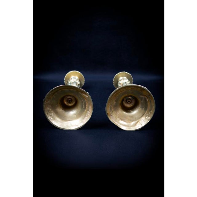 Louis XV Style Gilt Bronze Candlesticks, 1800s, Set of 2 For Sale - Image 4 of 12
