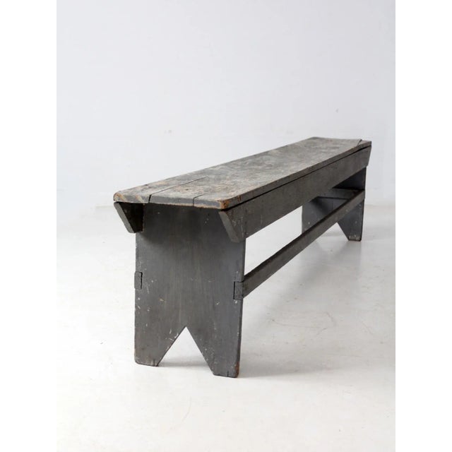Antique Painted Farmhouse Bench For Sale - Image 17 of 18