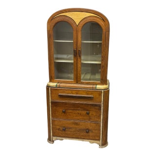 1930s Bennett Art Deco Kitchen Cabinet Needs Restoration For Sale
