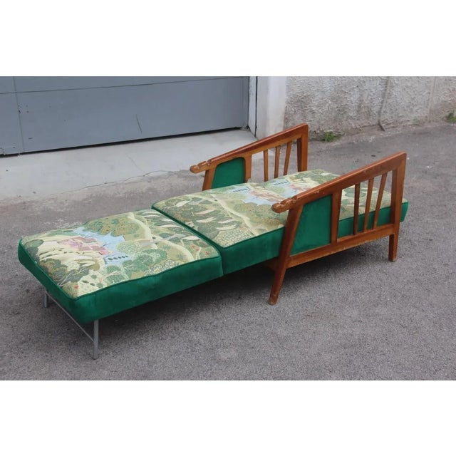 Italian Green Walnut Armchair, 1940s For Sale - Image 11 of 17