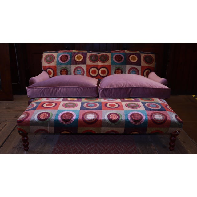 Set of 2-Seater Sofa and Ottoman in Mulberry Mohair Upholstery from George Smith, 2010s For Sale - Image 13 of 17