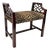 Vintage Fretwork Curved Arm Vanity Stool/ Bench With New Leopard Upholstery For Sale