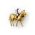 1900-1909 Edwardian 18k Gold Equestrian Jockey and Horse Enameled Brooch For Sale - Image 4 of 9