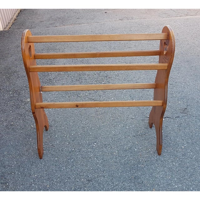 Mid-Century Modern Vintage Solid Pine Quilt or Blanket Rack For Sale - Image 3 of 10