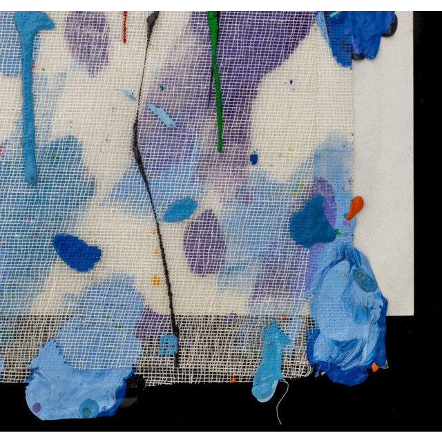 1980s Elfi Schuselka "Triangle in 5" Mixed Media on Mesh For Sale - Image 5 of 10