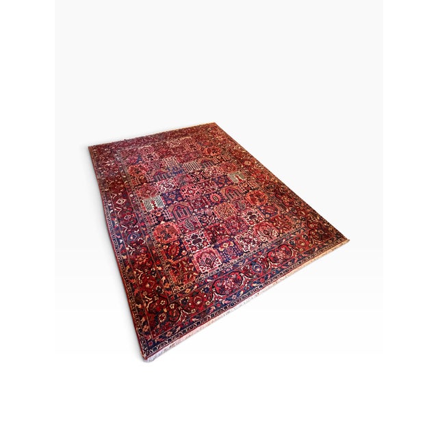 Persian Vintage Hand Made Bakhtiari Persian Wool Rug For Sale - Image 3 of 4
