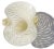 Mid 20th Century Vintage Murano Gold Flecks White Swirl Italian Art Deco Style Glass Applied Flowers Fan Shape Vase For Sale - Image 5 of 10