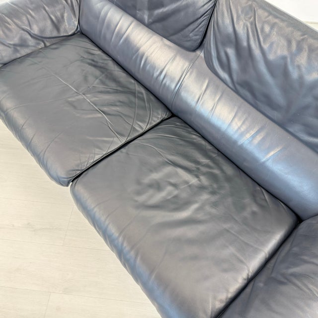 Dark Blue Black De Sede Ds 2011 Leather Sofa For Sale - Image 10 of 16