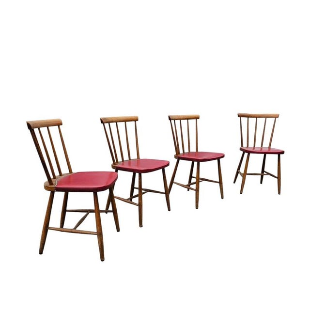 Mid-Century Spindle Chairs, 1960s, Set of 4 For Sale - Image 4 of 14