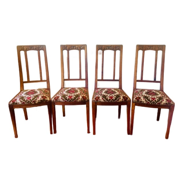 French Art Nouveau Chairs -Set of Four For Sale