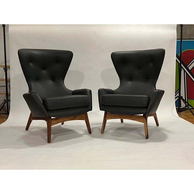 1960s Adrian Pearsall Wing Chairs Model 2231-C, Pair For Sale - Image 5 of 12