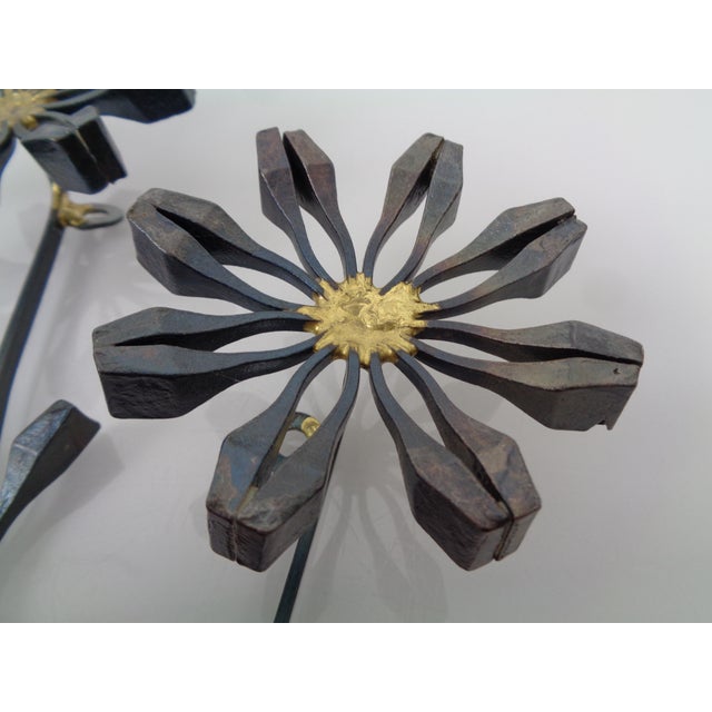 Swedish Brutalist Iron and Gold Flower Wall Sculpture, 1960s For Sale - Image 18 of 18