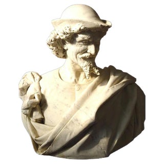 Antique Marble Sculpture by Benvenuti For Sale