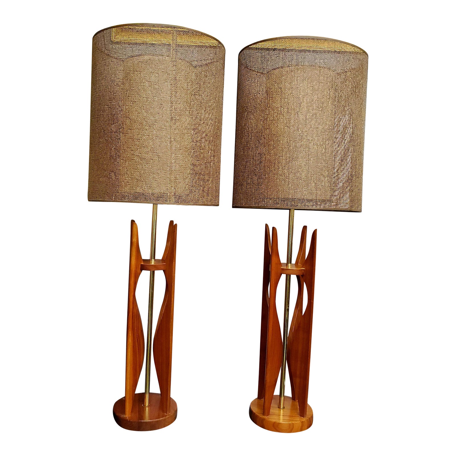 1960s Mid Century Modern Danish Teak Lamps a Pair Chairish