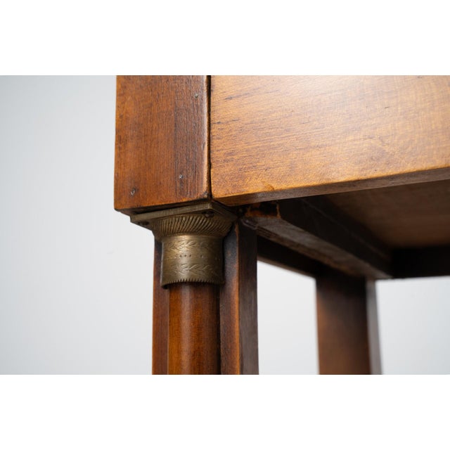 Empire Style Side Tables with Brass Details and Inlaid Tops, 1970s, Set of 2 For Sale - Image 10 of 15