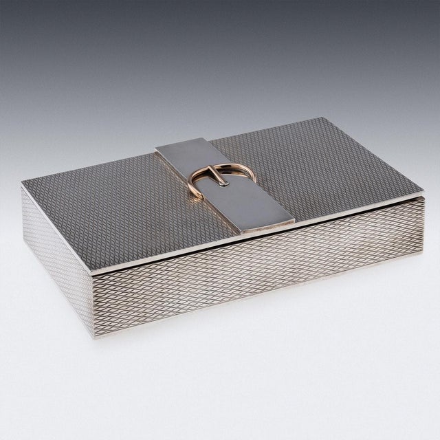 Vintage 20th Century French Silver Cigar Box from Hermès, 1970s For Sale - Image 18 of 18