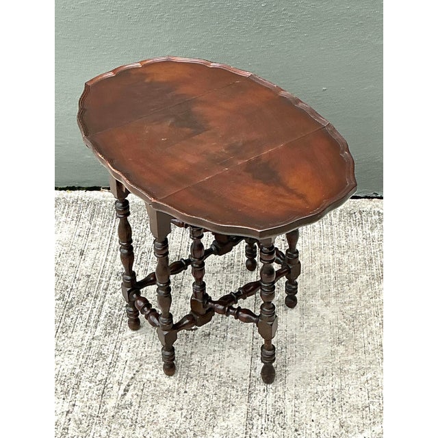 Vintage English Gate Leg Side Table For Sale - Image 12 of 12
