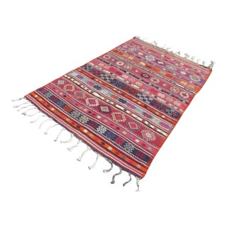 1960s Vintage Turkish Kilim Rug - 61"x91" For Sale