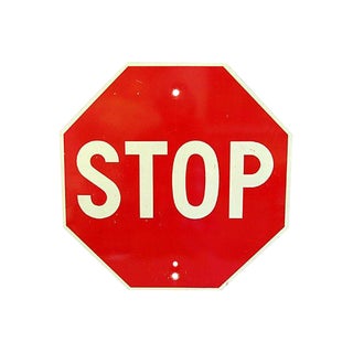 1970s Metal Stop Street Sign For Sale