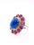 Baroque Bochic "Capri" Vintage Ruby, Tanzanite & Diamond Ring Set In 18K Gold & Silver For Sale - Image 3 of 18