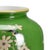 Green glaze on ceramic with hand painted floral and birds. (Vase opening: 4"w) 14h x 5w x 5d