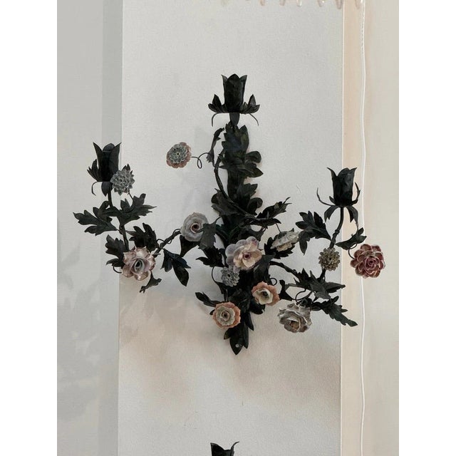 Pair of 19th Century French Tole Sconces For Sale - Image 9 of 12
