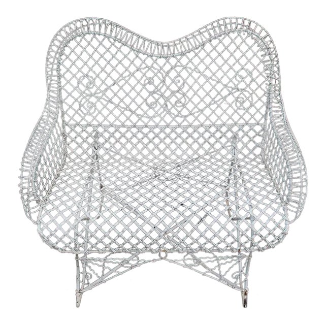Vintage Mid Century Wire Mesh Loveseat Settee Outdoor Bench Chairish