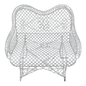 Vintage Mid Century Wire Mesh Outdoor Bench