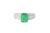 Art Deco Late 20th Century 14K White Gold Colombian Emerald Baguette Diamond Cocktail Ring, Size 7 For Sale - Image 3 of 3