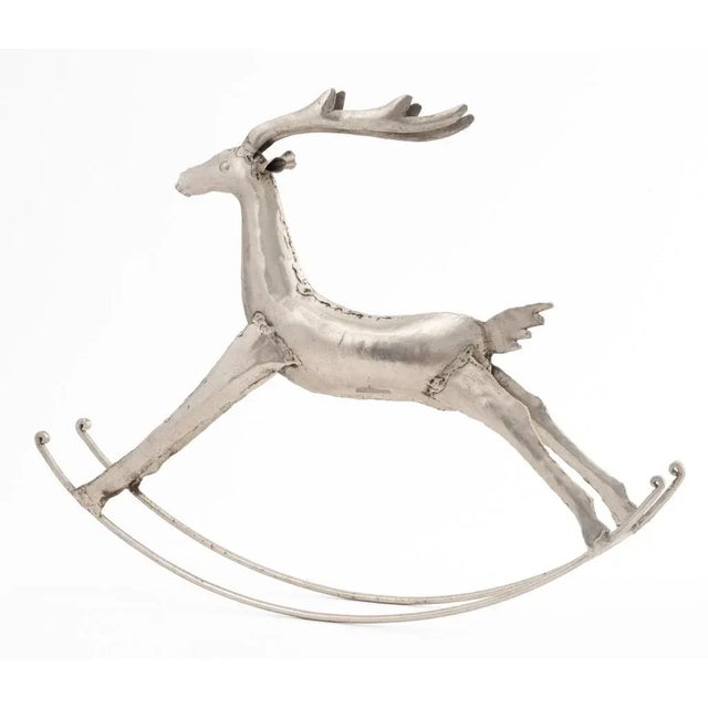 Mid 20th Century Rocking Reindeer Sculpture For Sale - Image 5 of 6