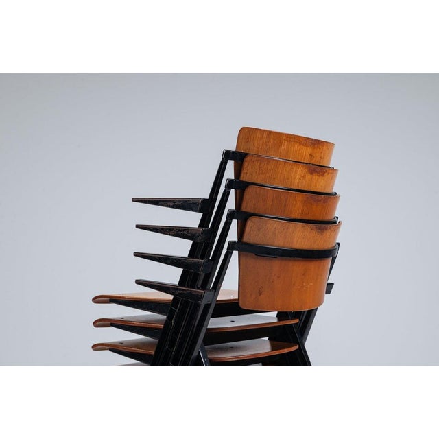 Pyramid Dining Chairs by Wim Rietveld for Ahrend De Cirkel, Netherlands, 1960s, Set of 4 For Sale - Image 6 of 13