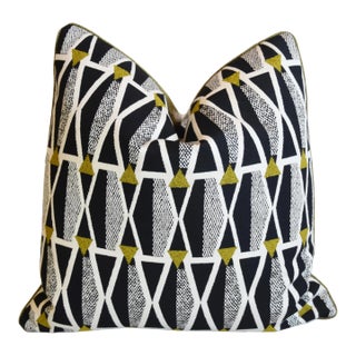 Designer Gaston Y Daniela Hepburn Contemporary Geometric Feather/Down Pillow 21" Square For Sale