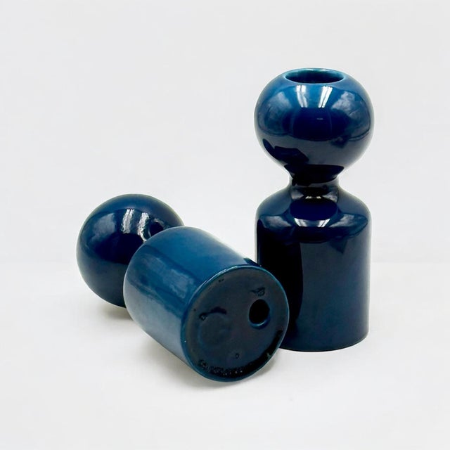 Ceramic Candleholders by Liisi Beckmann for Gabbianelli, Italy, 1970s, Set of 2 For Sale - Image 9 of 11