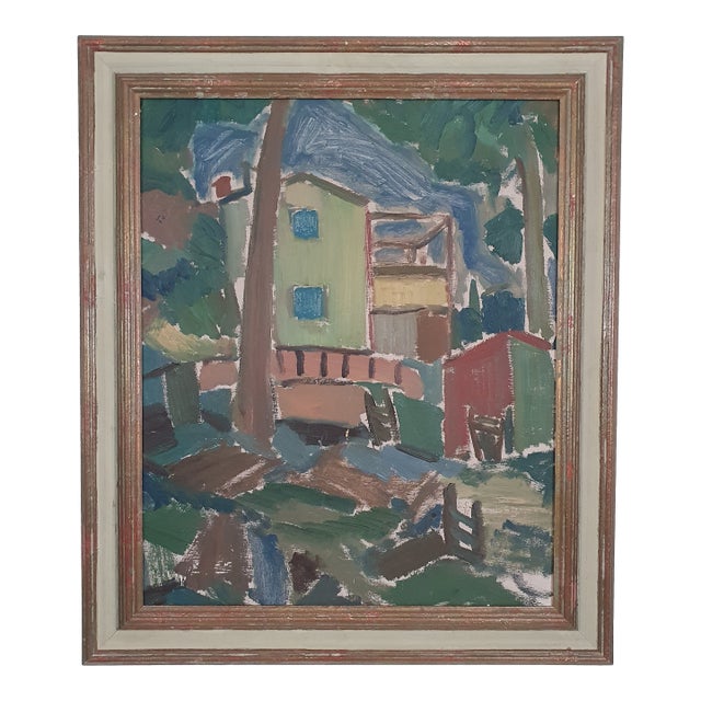 1948 Mid-Century Danish Fauvist Modernist Oil Painting by Sigurd Swane For Sale