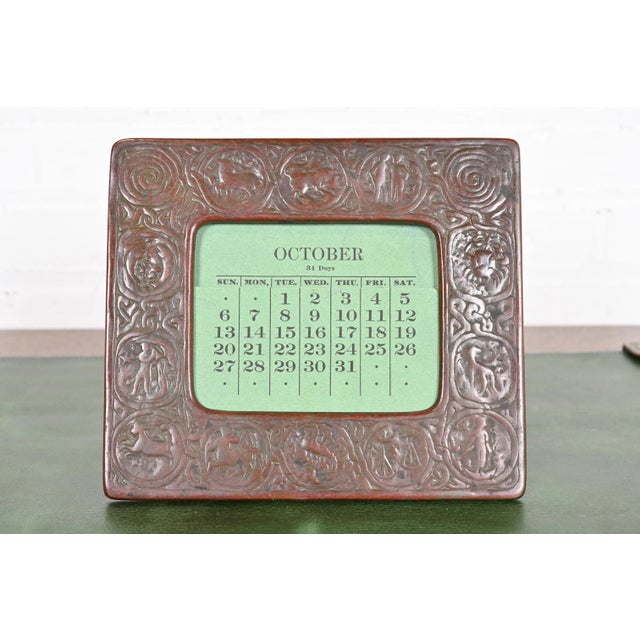 Tiffany Studios New York Zodiac Bronze Desk Calendar Holder or Picture Frame For Sale - Image 12 of 12
