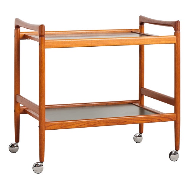 Mid-Century Teak Bar Cart from Dyrlund, 1960s For Sale