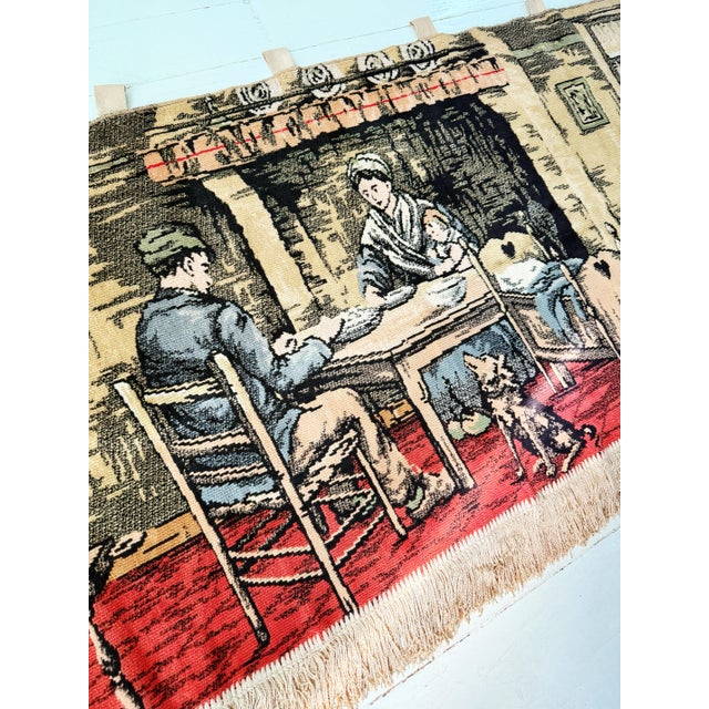 Bring timeless European charm into your home with this beautiful vintage Belgian-style jacquard woven wall tapestry...