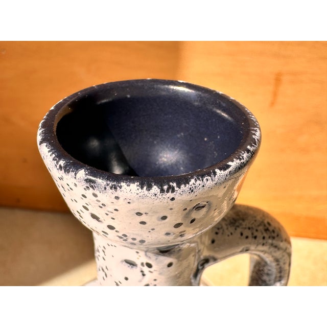 Ceramic Ceramic Jug Vase with Crater-Like Structure and Graphic Decor, Germany / GDR, 1970s For Sale - Image 7 of 12