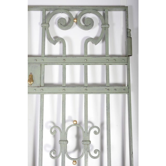 Antique Green Iron Wrought Double Doors, 1880s, Set of 2 For Sale - Image 6 of 18