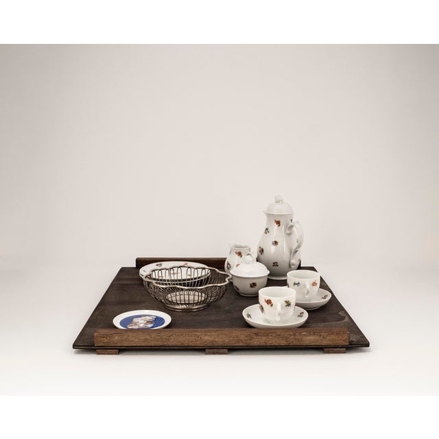 Bauhaus Biedermeier Tête-À-Tête for Two on Wooden Tray Streublume by Fürstenberg, 1950s, Set of 12 For Sale - Image 3 of 15