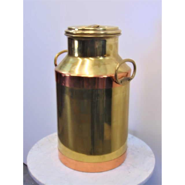Mid Century Brass & Copper Milk Can Chairish