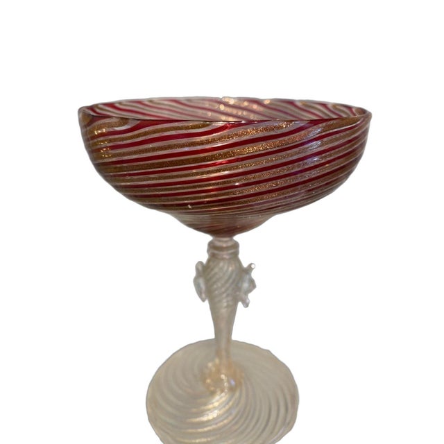 Price reduced $200. Now only $490! This lovely stemware is attributed to the Salviati Furnaces of Murano. In excellent...