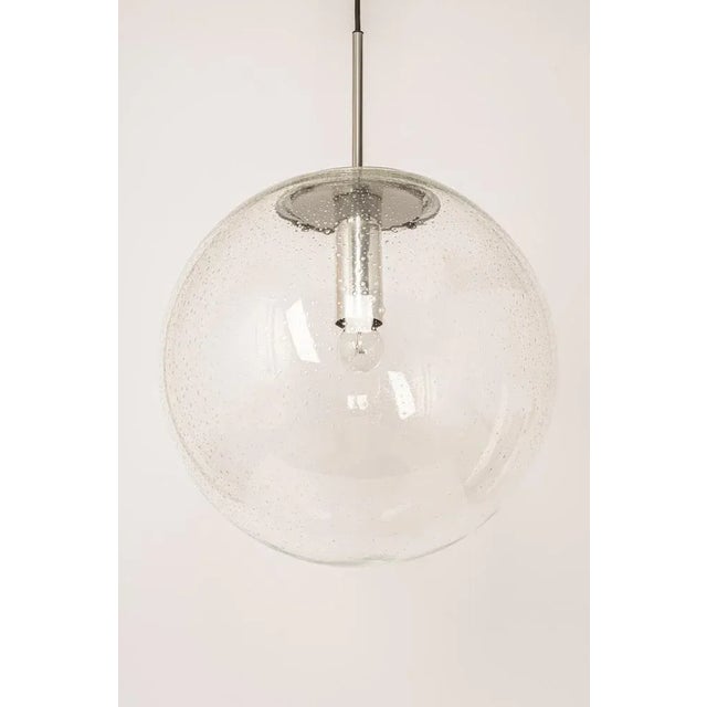 Large Limburg Chrome with Clear Glass Ball Pendant, Germany, 1970s For Sale - Image 4 of 12