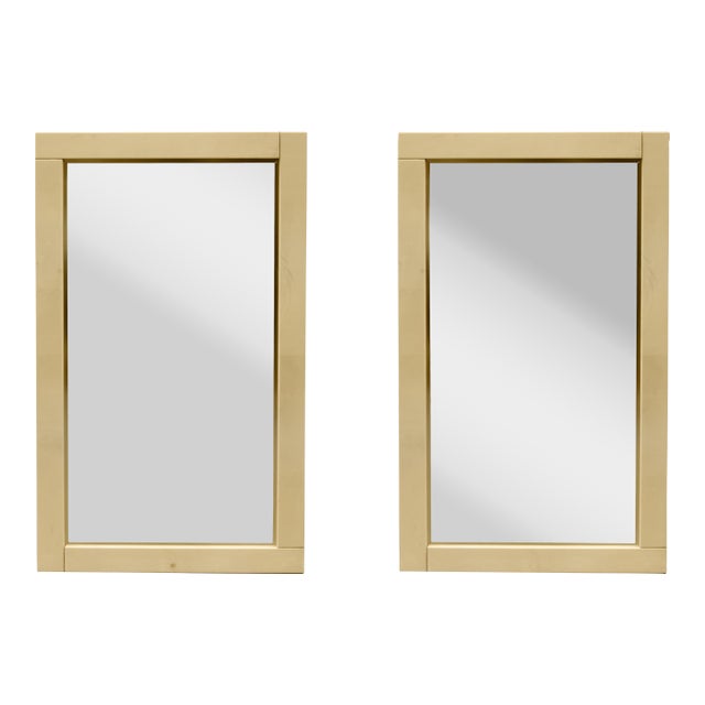 1980s Pair of Lacquered Parchment Modernist Mirrors For Sale