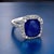 Metal Natural Sapphire Diamond Ring Size 6.5 14k White Gold 6.35 Certified For Sale - Image 7 of 9