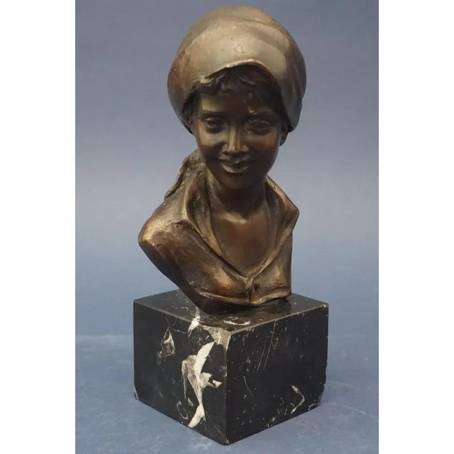 Bronze Bust of Contadinella by Giovanni De Martino, Naples, Italy, Late 1800s For Sale - Image 16 of 16