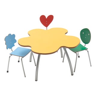 Children's Table and Chairs by Agatha Ruiz De La Prada for Amat-3, Spain, 1990s, Set of 4 For Sale