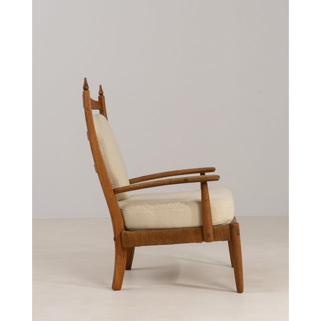 Modern 19th Century France Modern Cream Wood Armchair For Sale - Image 3 of 11