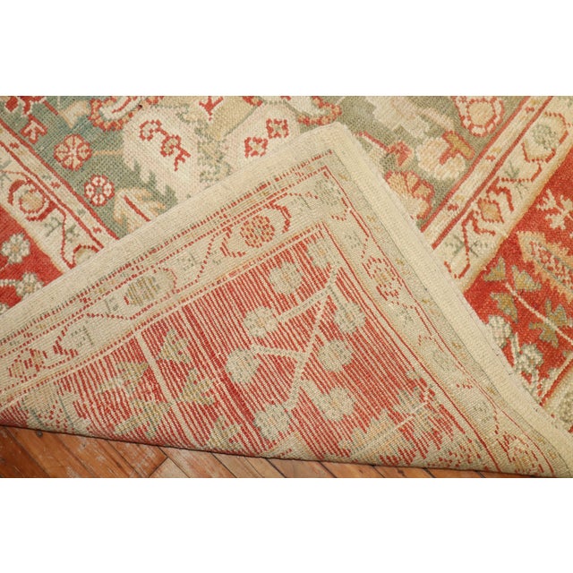 Ivory Zabihi Collection Ivory Antique Turkish Oushak Rug - 10'3" x 13' For Sale - Image 8 of 12