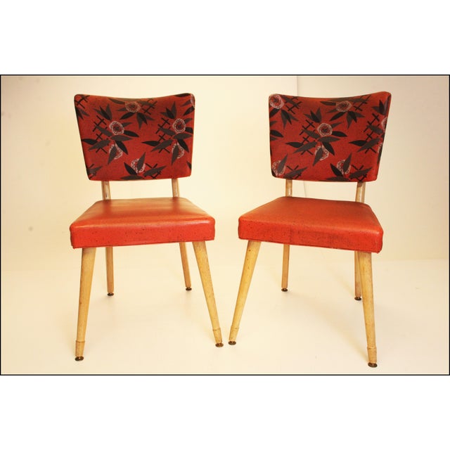 MidCentury Modern Red Vinyl Dining Chairs Set of 4 Chairish